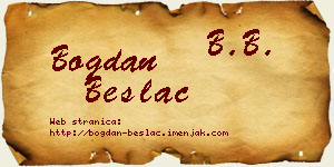 Bogdan Beslać vizit kartica